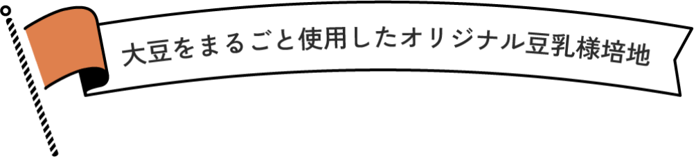 大豆をまるごと使用したオリジナル豆乳様培地